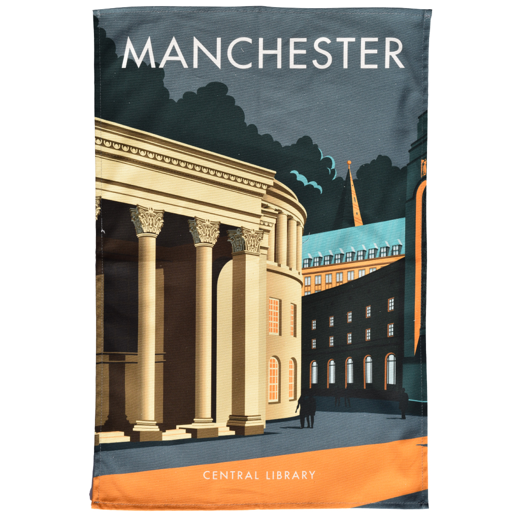 Manchester Central Library tea towel