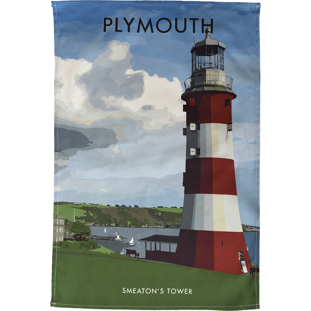 Plymouth Smeaton's Tower tea towel