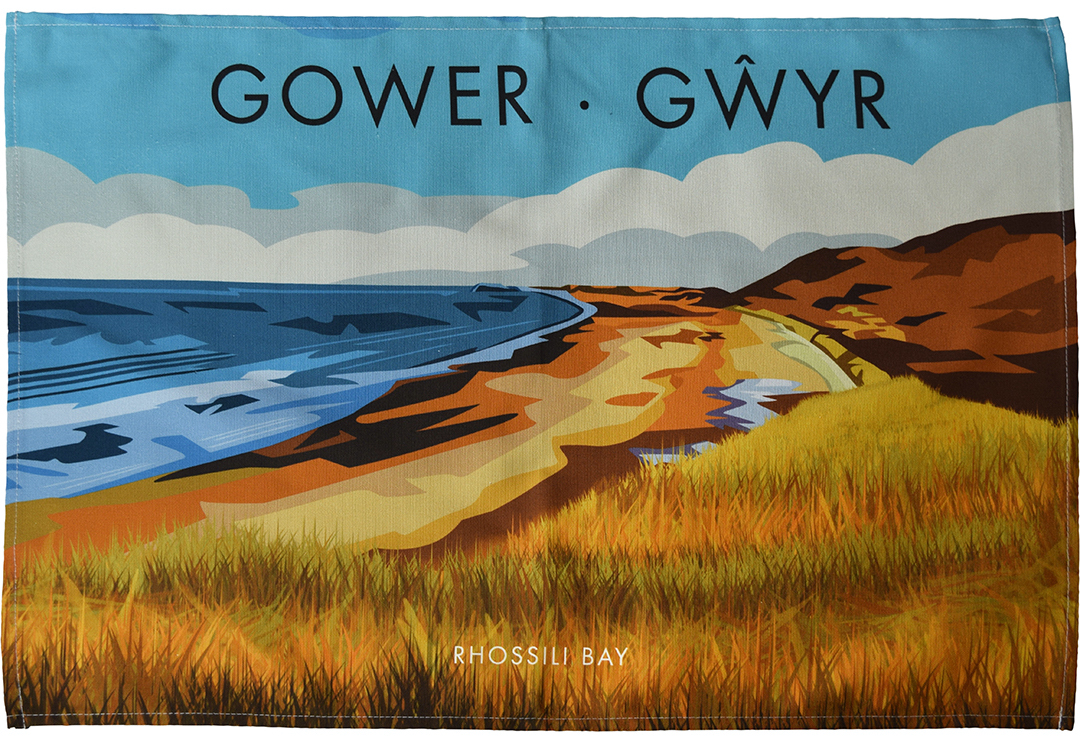 Rhossili Bay tea towel